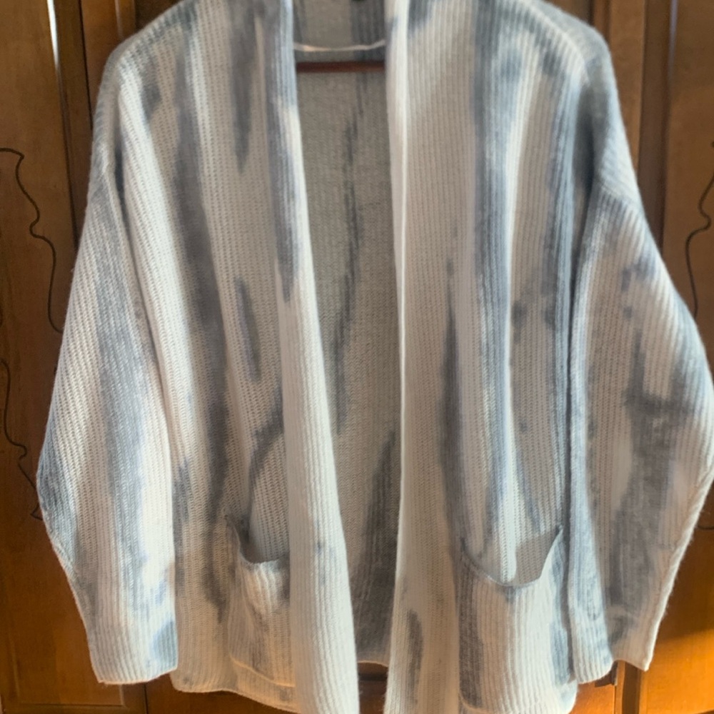 LINE 100% Cashmere Sweater Cardigan Tie Dye Size S - Picture 6 of 6